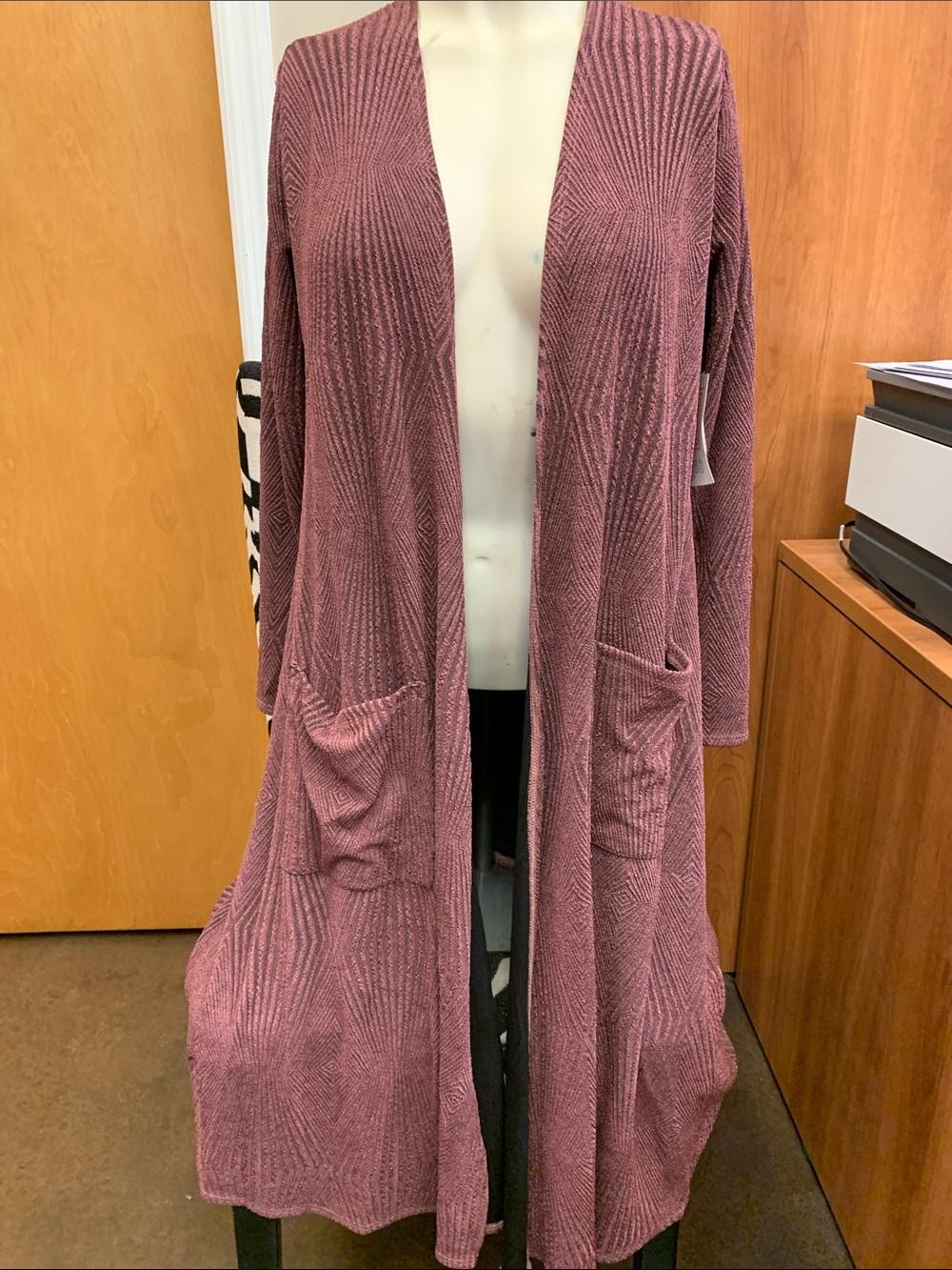 LuLaRoe “Sarah” Long Open-Front Duster Cardigan - Dusty Rose